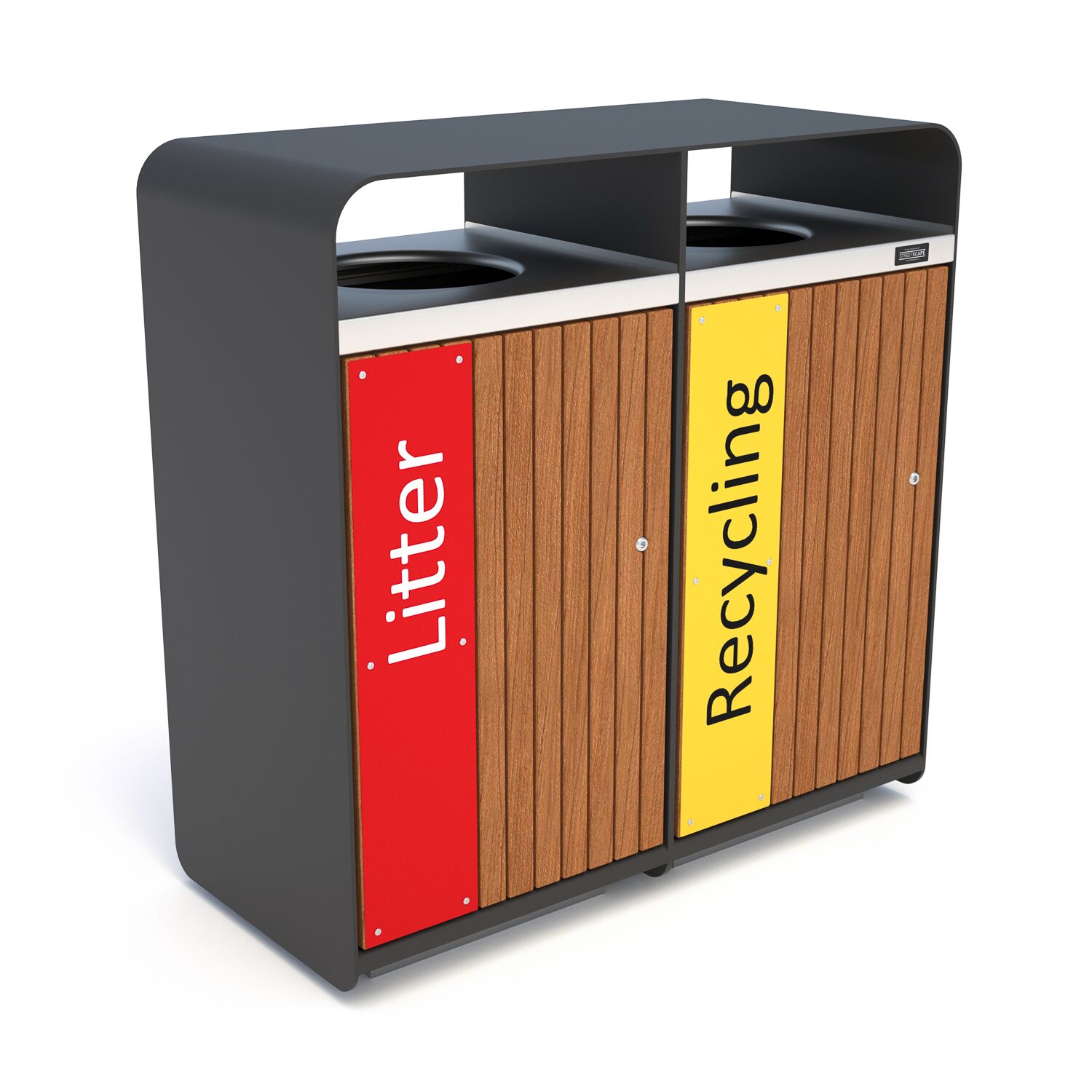 Pan twin waste bin